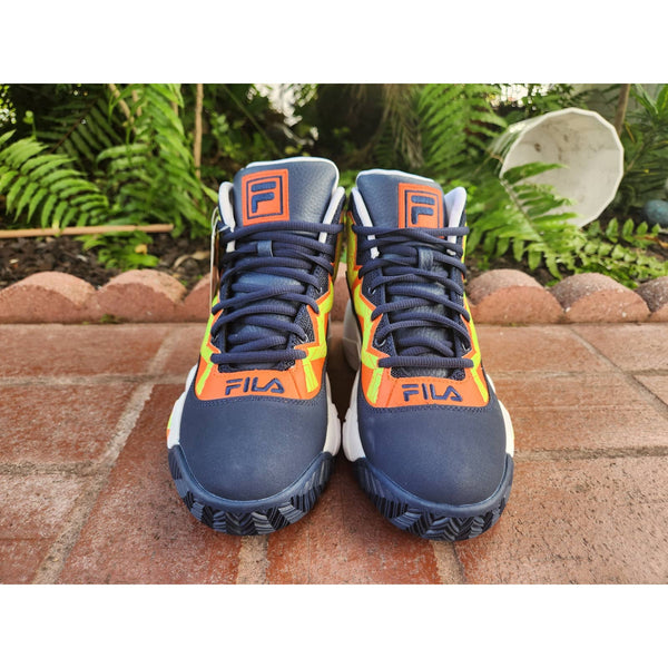 FILA MB Mens Basketball Shoes Navy Blue Orange Neon Green Jamal Mashburn
