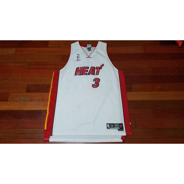 Men's Adidas Miami Heat Dwyane Wade White NBA Basketball jersey