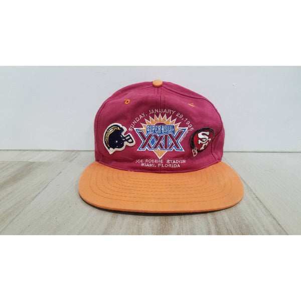 Men's Vintage SUPER BOWL XXIX Stretch Cap Hat 1995 49ers Chargers Miami