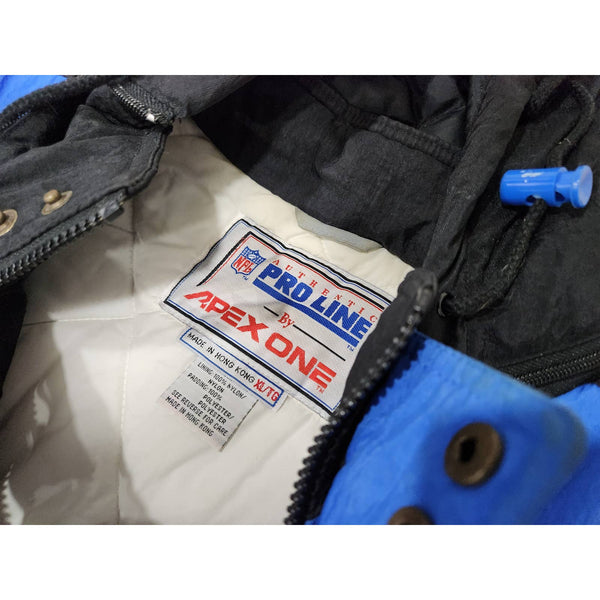 vintage Carolina Panthers Men Jacket Extra Large Black Blue Pro Line Apex One XL
