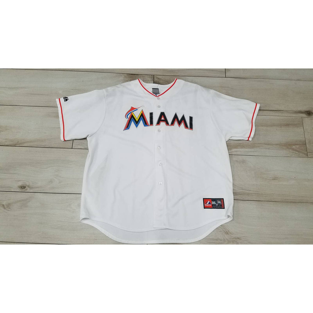 Men's Majestic Miami Marlins MLB Baseball jersey old logo size 3XL