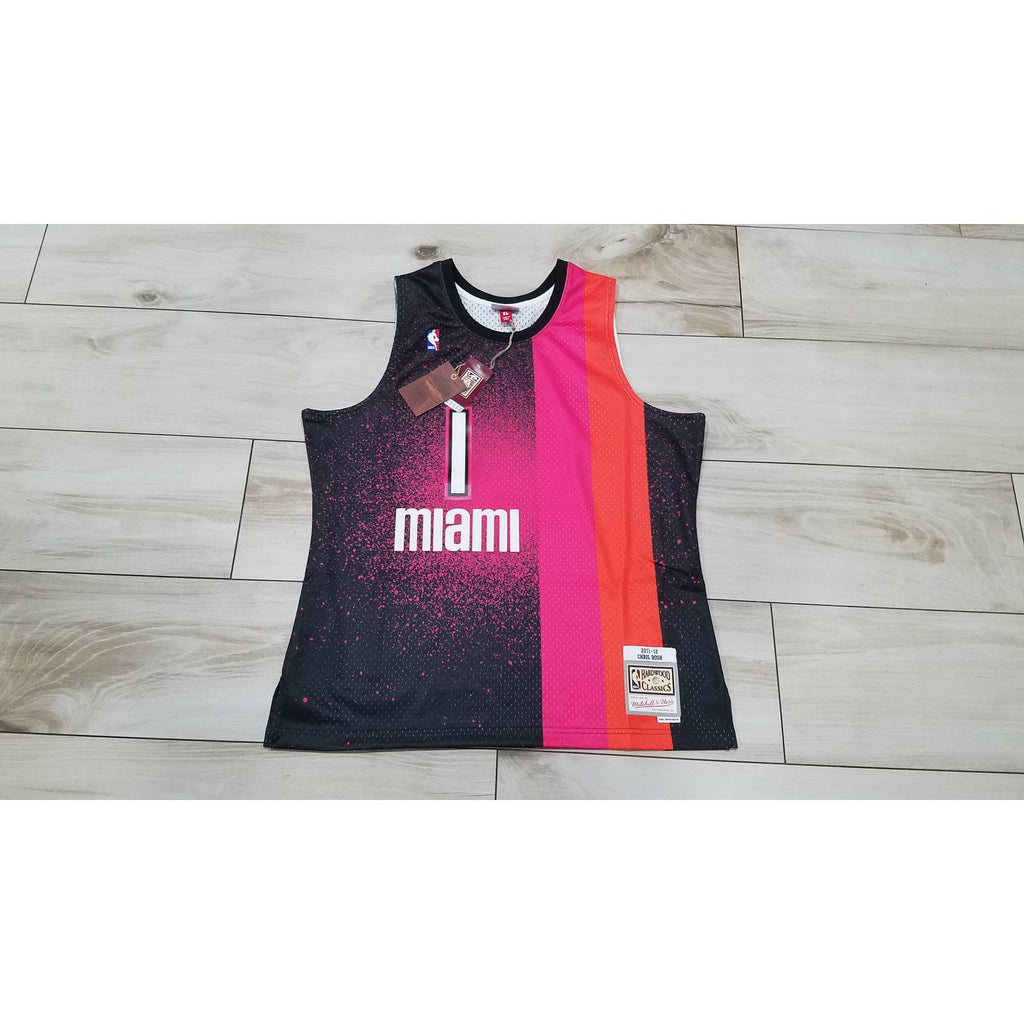Men's Mitchell & Ness Miami Heat Chris Bosh Floridian NBA Basketball jersey L