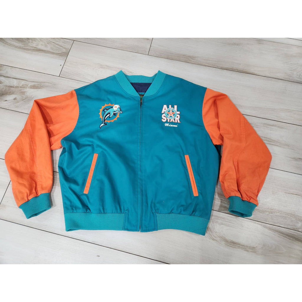 ALL STAR Cafe Miami Dolphins Vintage 90s varsity coat jacket XXXL Tony Nowak