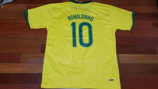 MENS - Worn Brazil ronaldinho soccer jersey sz 5
