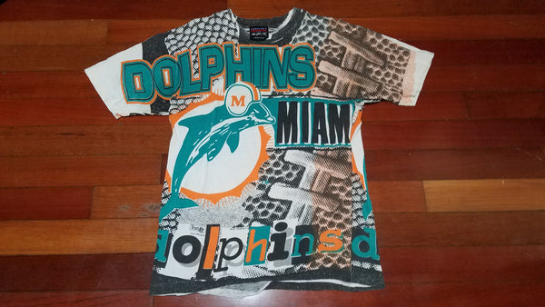 MEDIUM - vtg Miami Dolphins all over print tee