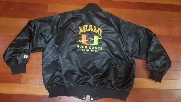 MENS - Worn vtg Satin Miami Hurricanes jacket sz 3XL