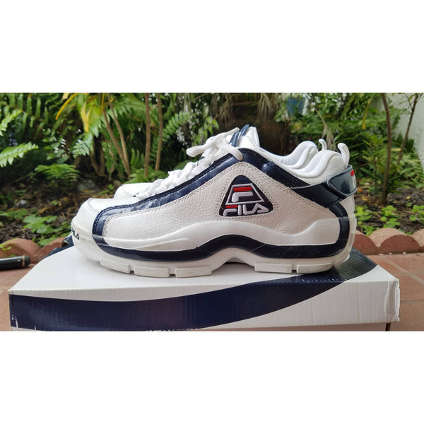 Mens Fila Grant Hill 2 GH2 low basketball sneakers white navy